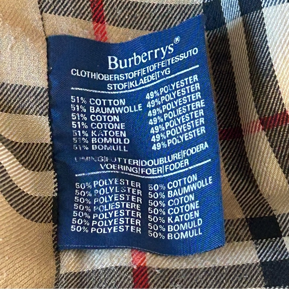 Vintage Burberry Burberrys Trench Coat Classic Double Breasted Woman's 10 Long - Picture 8 of 12